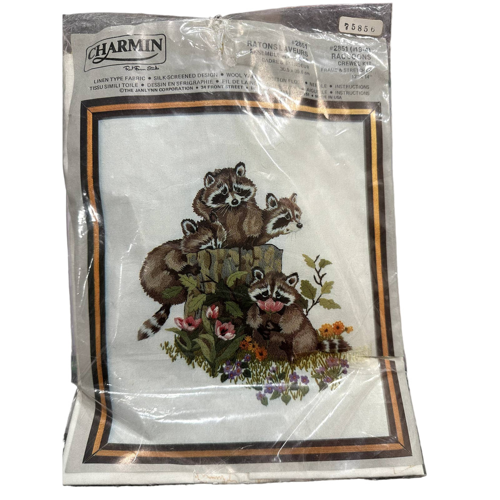 Charmin Racooons Crewel Kit #2851 (#19-4)